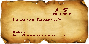 Lebovics Bereniké névjegykártya