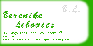 berenike lebovics business card